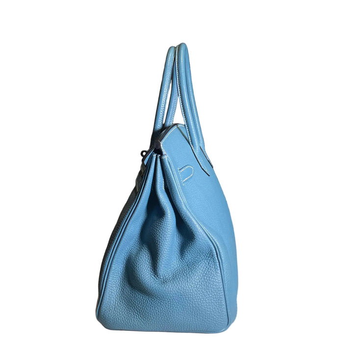Hermes Birkin 35 Leder Togo Bleu Jeans Hardware Palladium