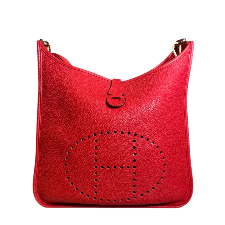 Evelyne 29 cm Rouge Pivoine Clemence Box Hardware Gold