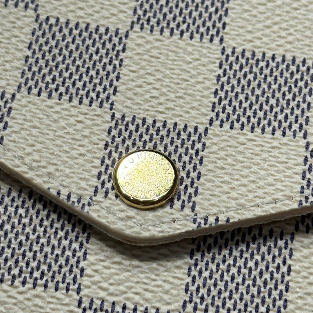 Louis Vuitton Pochette Felicie Damier Azur Limited Edition Rosa Gold Hardware Gold