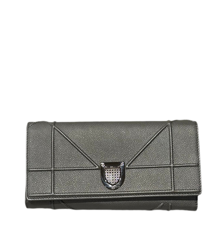 Christian Dior Clutch Diorama WOC Silber HW Silber mit Schulterkette