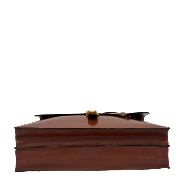 Hermes Aktentasche Sac A Depeche Leder Box Gold Hardware Gold