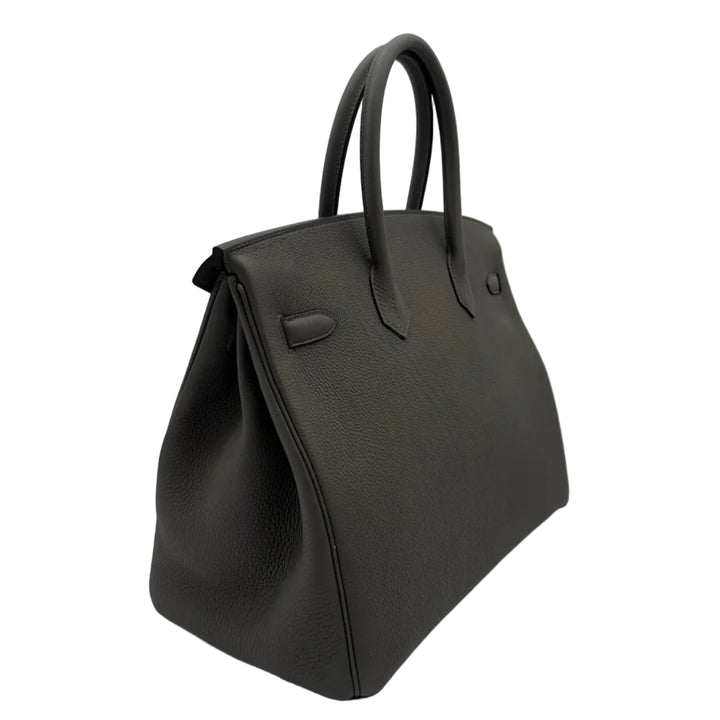 Hermes Birkin 35 Togo Leder Gris Etain Hardware Palladium