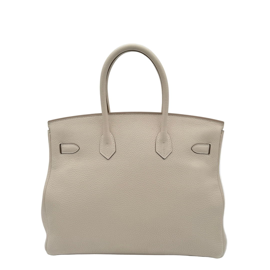 Hermes Birkin 35 Clemence Leder Craie Hardware Gold