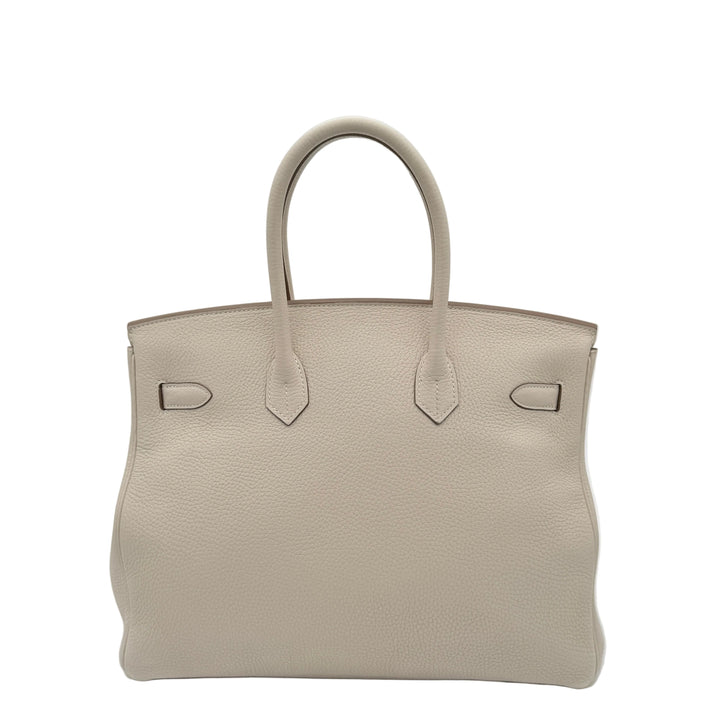 Hermes Birkin 35 Clemence Leder Craie Hardware Gold