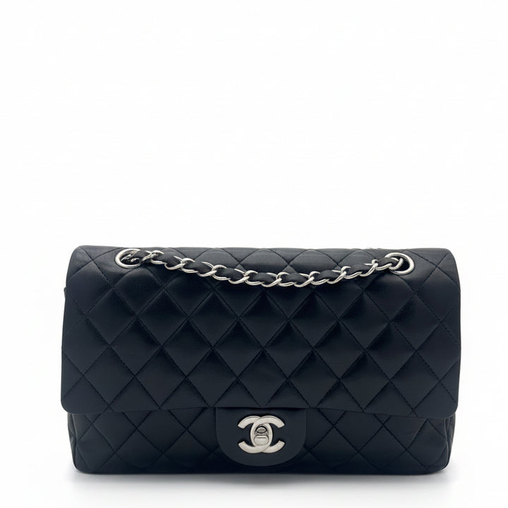 Chanel Tasche Timeless 11.12 Nappa Leder Schwarz Hardware Silber