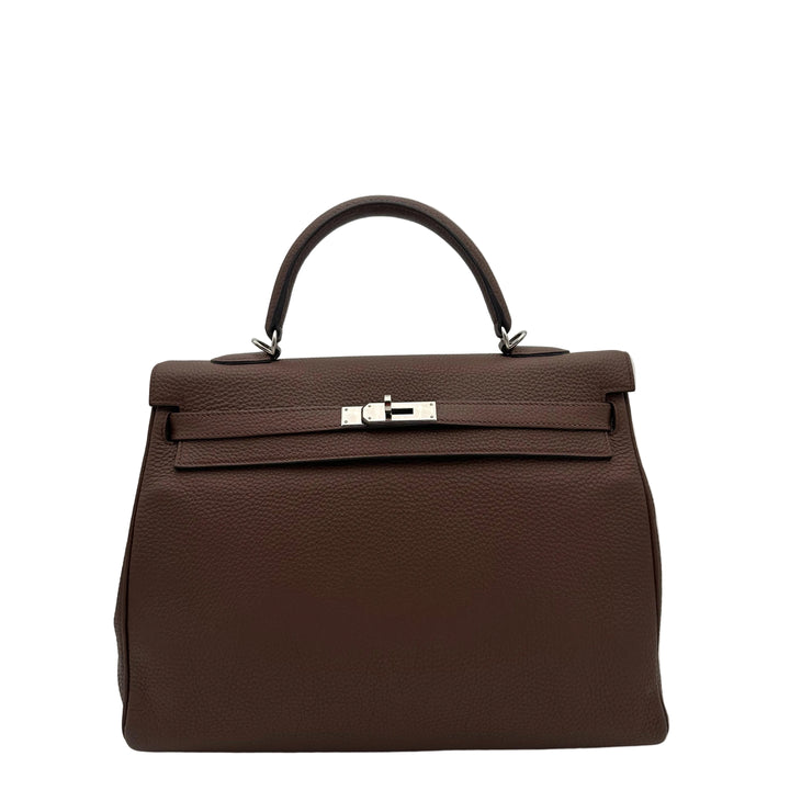 Hermes Kelly 35 Retourne Brullee Togo Palladium