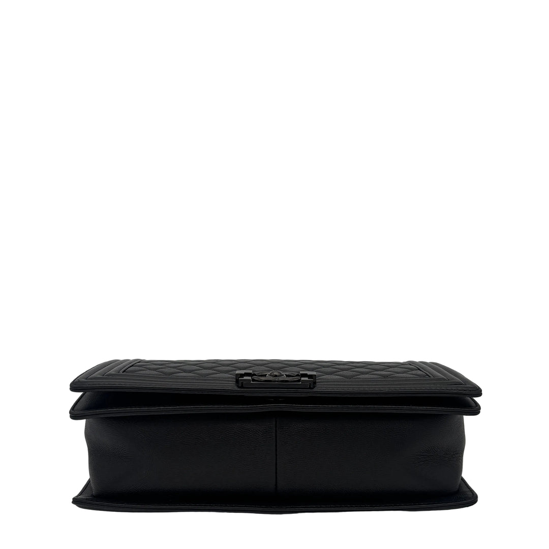 Chanel Tasche Boy So Black Limited Edition Nappaleder Schwarz Hardware Schwarz