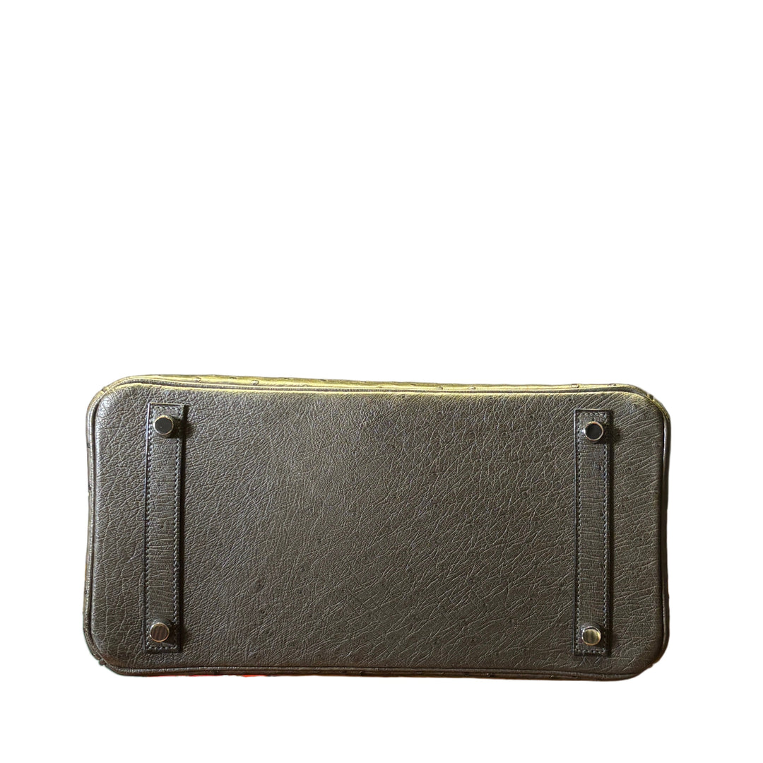 Hermes Birkin 30 Straußenleder Vert Olive Hardware Palladium