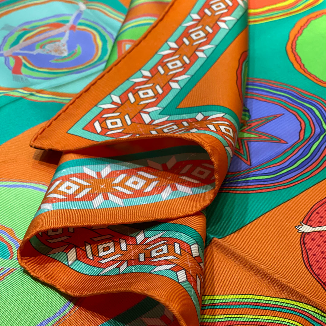 Hermes Carre Belles du Mexique  Orange  Seide 90 x 90 cm