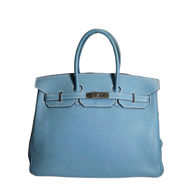 Hermes Birkin 35 Leder Togo Bleu Jeans Hardware Palladium