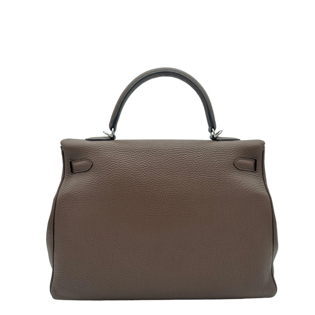 Hermes Kelly 35 Retourne Brullee Togo Palladium