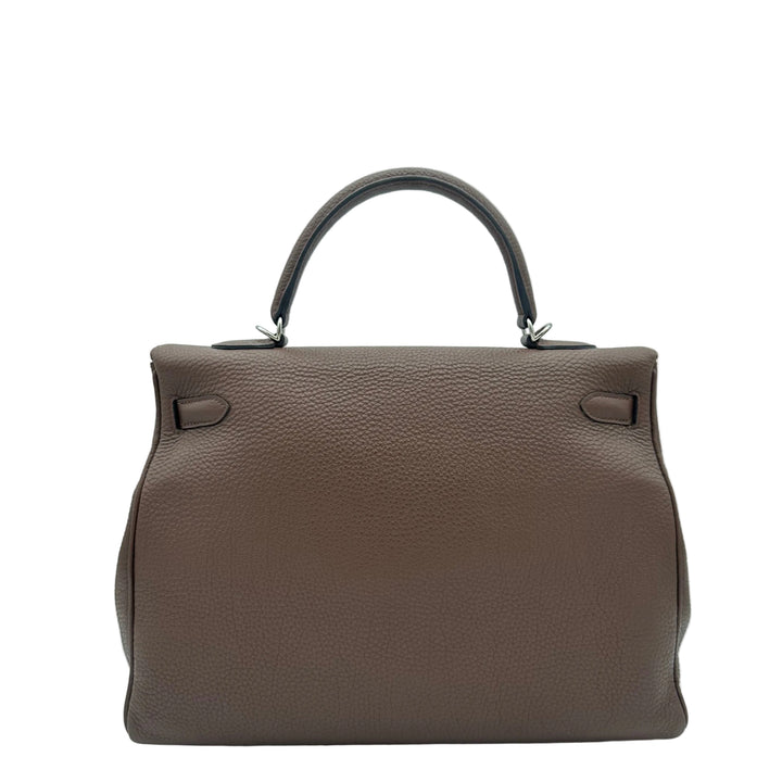Hermes Kelly 35 Retourne Brullee Togo Palladium