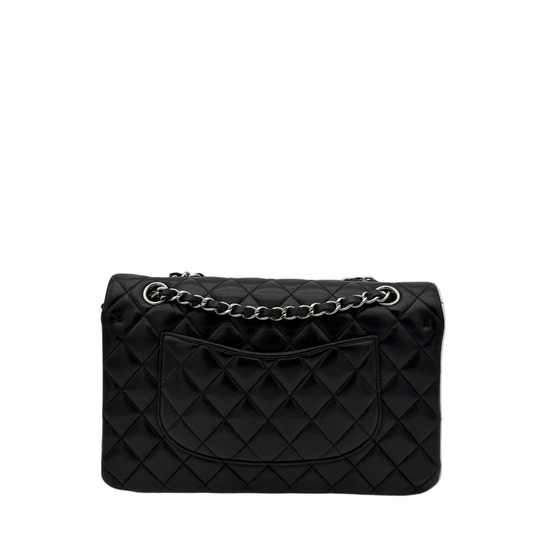 Chanel Tasche Timeless Double Flap Medium Nappa Leder Schwarz Hardware Silber
