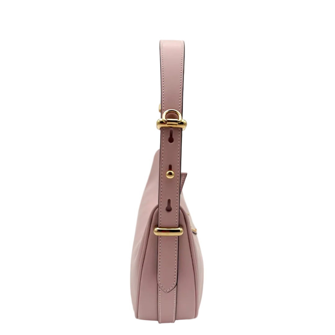 Prada Tasche Arqué Small Leder Alabaster Logo mit Schulterriemen
