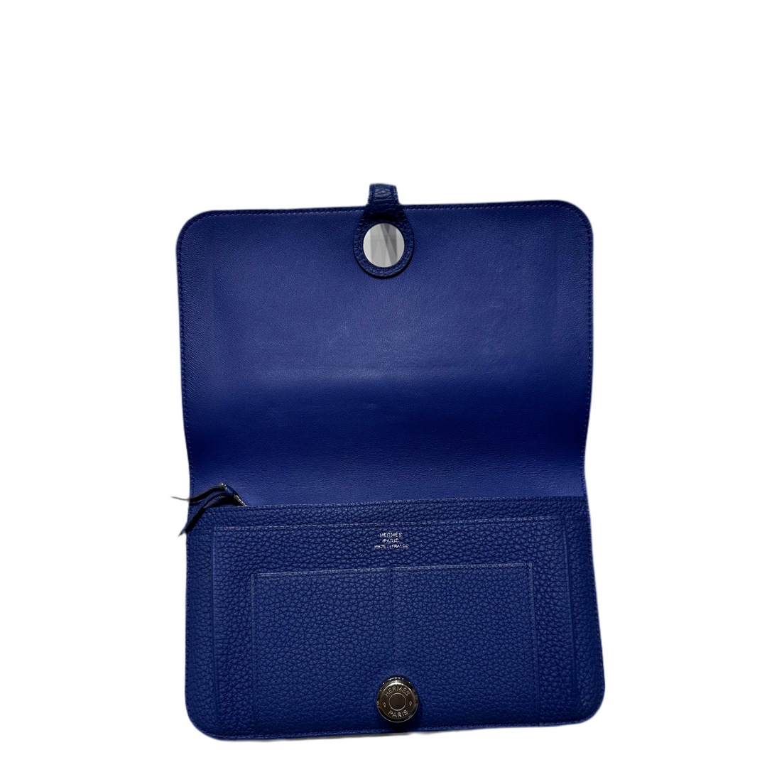 Hermes Geldbörse Dogon Portefeuille Togo Leder Bleu Electrique Hardwarw Palladium