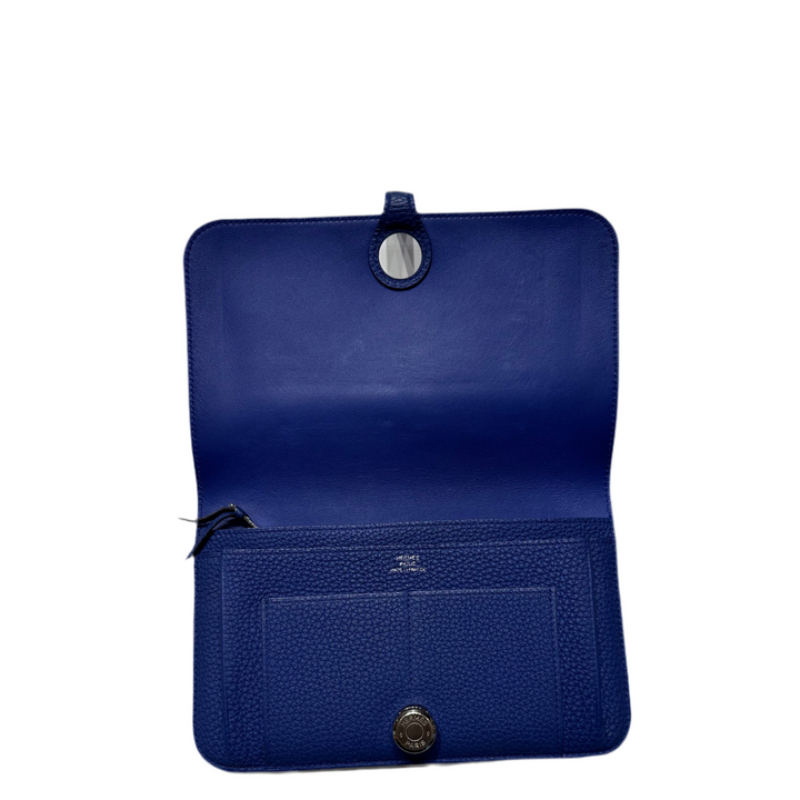 Hermes Geldbörse Dogon Portefeuille Togo Leder Bleu Electrique Hardwarw Palladium