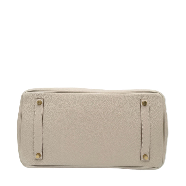 Hermes Birkin 35 Clemence Leder Craie Hardware Gold
