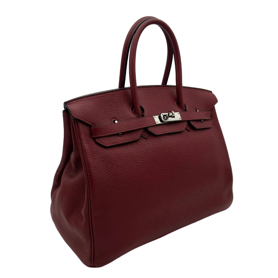 Hermes Tasche Birkin 35 Clemence Leder Rouge H Hardware Palladium