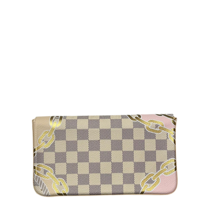 Louis Vuitton Pochette Felicie Damier Azur Limited Edition Rosa Gold Hardware Gold