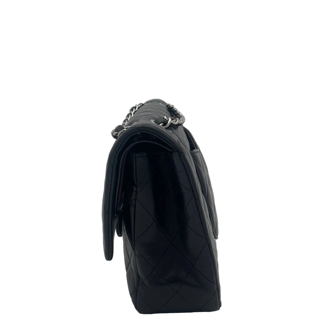 Chanel Tasche Timeless 11.12 Nappa Leder Schwarz Hardware Silber