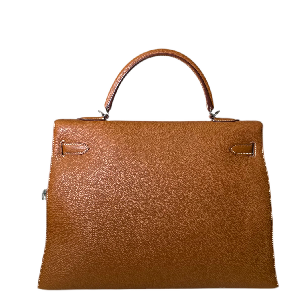 Hermes Kelly 35 Sellier Togo Leder Gold Hardware Palladium