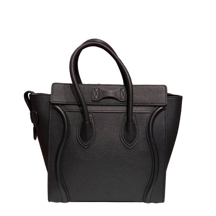 Celine Tasche Luggage Micro schwarz Leder Silber HW