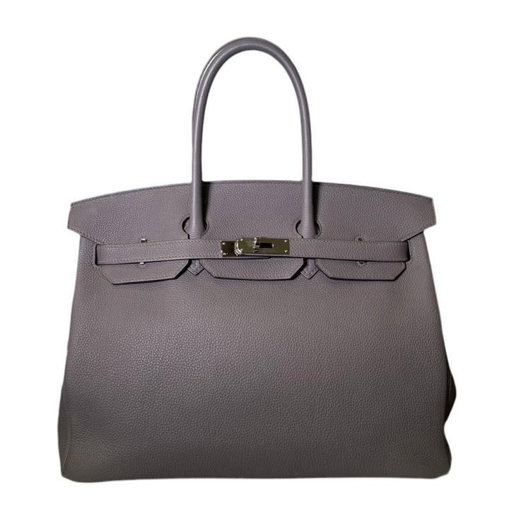 Hermes Birkin 35 Togo Leder Gris Etain Hardware Palladium