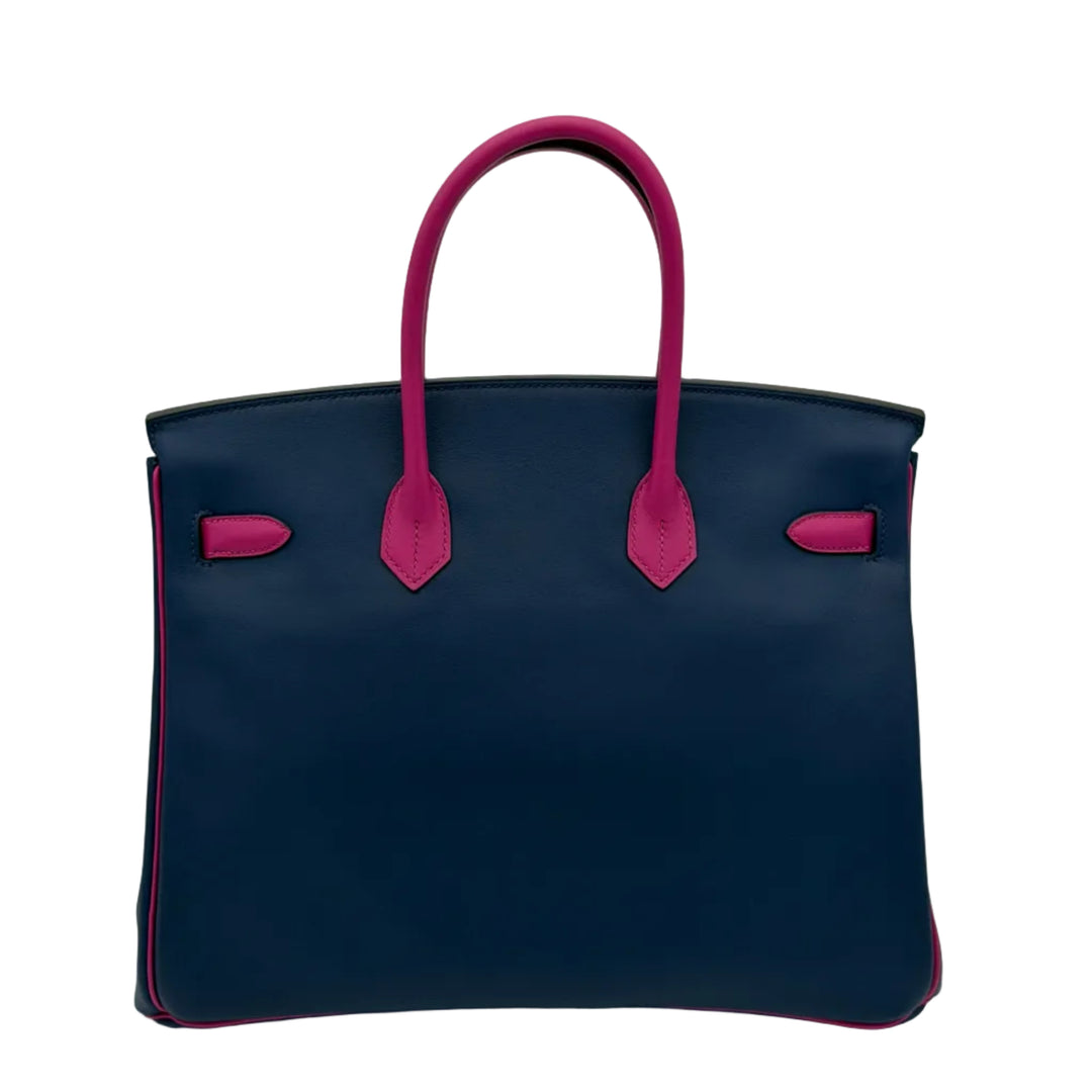 Hermes Birkin 35 Special Order Swift Leder Bleu Saphir/Rose Pourpre Hardware Gold Brushed Z= 2021