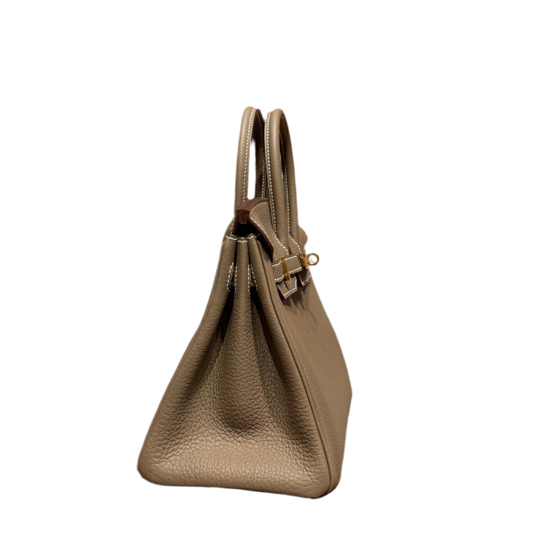 Hermes Birkin 25 Togo Etoupe Gold HW
