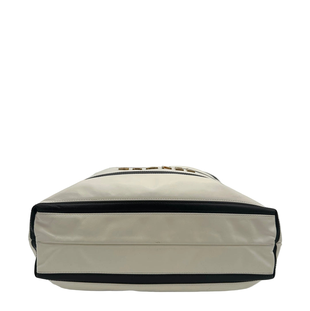 Chanel Tasche 22 Nappa Leder schwarz weiß Medium Hardware Gold