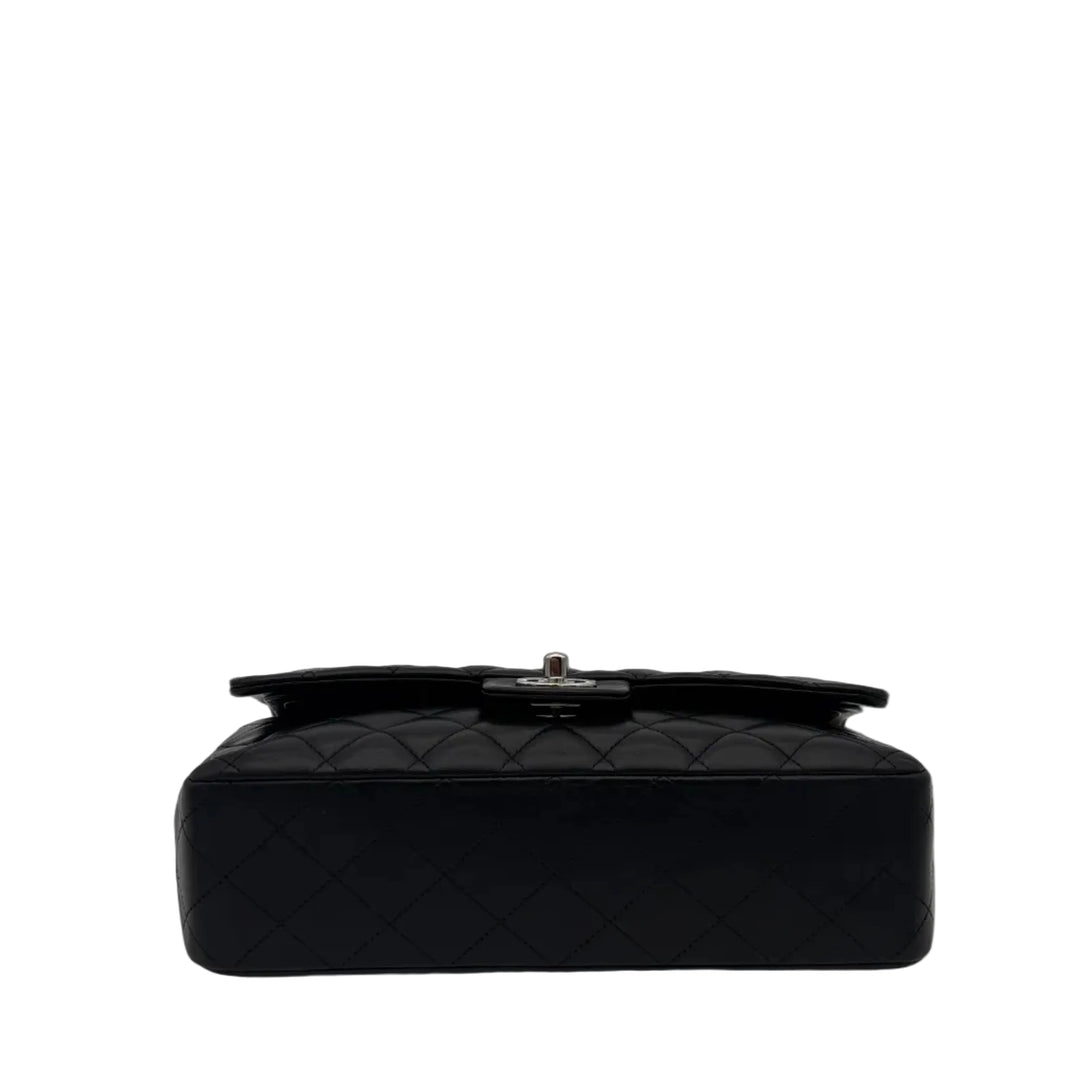 Chanel Timeless 11.12 Double Flap schwarz Nappa Leder Hardware Silber mit Karte 2009-2010