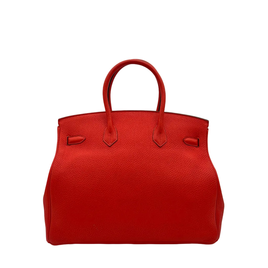 Hermes Bikin 35 Retourne Togo Leder Capucine Hardware Gold