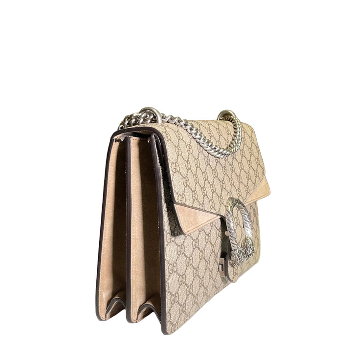 Gucci Tasche Dionysus GG Monogram Wildleder beige Hardware eloxiert