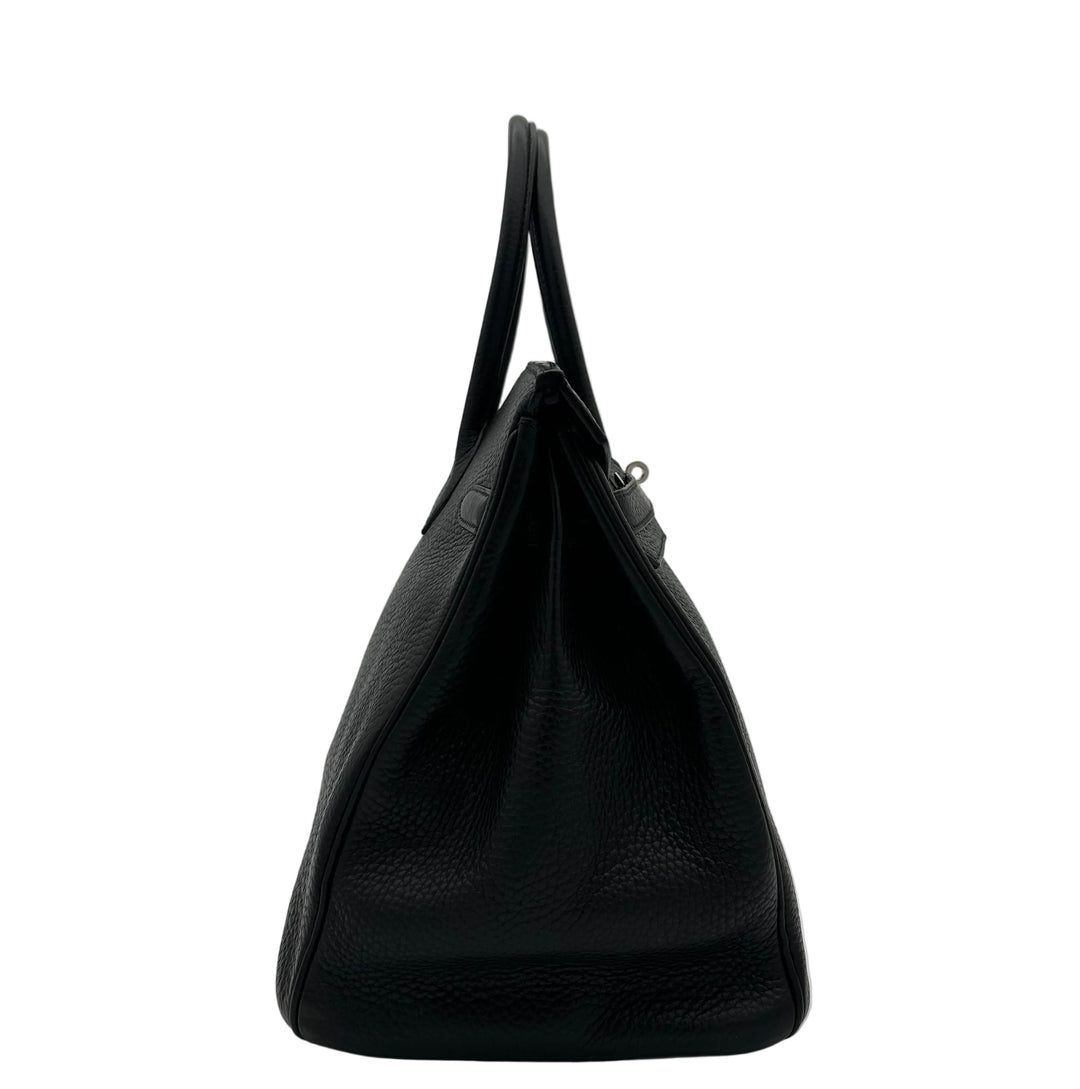 Hermes Bikin 35 Retourne Clemence Leder Schwarz Hardware Palladium