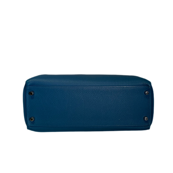 Hermes Kelly 32 Retourne Togo Leder Cobalt  Palladium