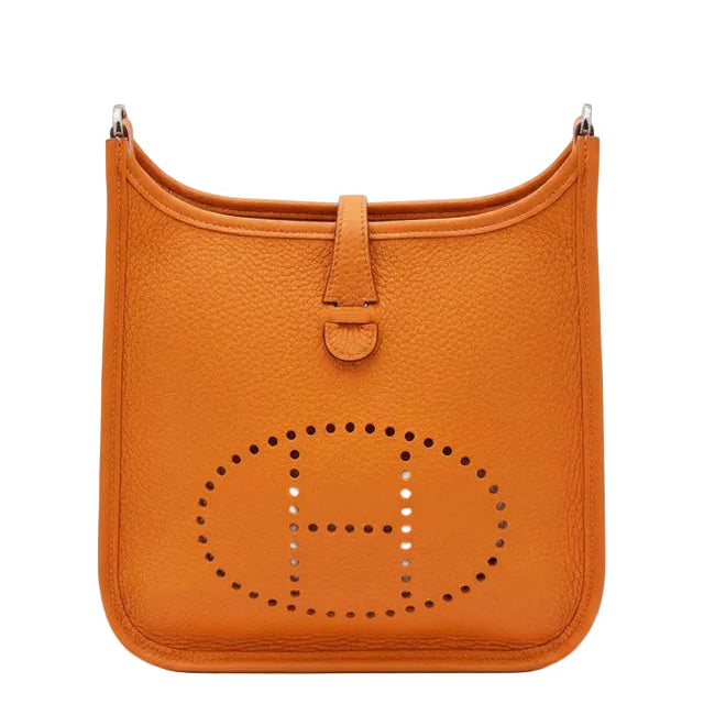 Neu Hermes Evelyne 23 Togo Leder Orange Hardware Palladium