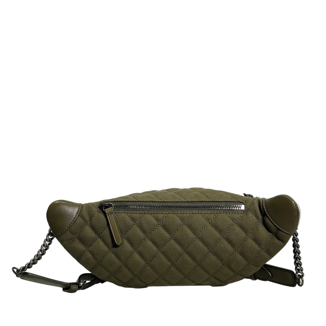 Chanel Hip Gürteltasche Coco Paris-Cuba Charmes Bag Canvas Leder Khaki