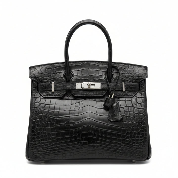 Hermes Birkin 30 matte Niloticus Leder schwarz Hardware Palladium