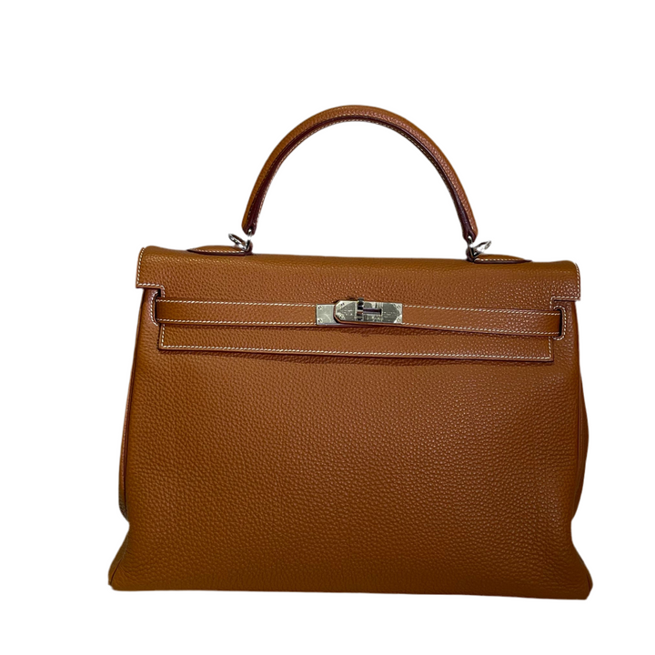 Hermes Kelly 35 Retourne Togo Gold HW Palladium