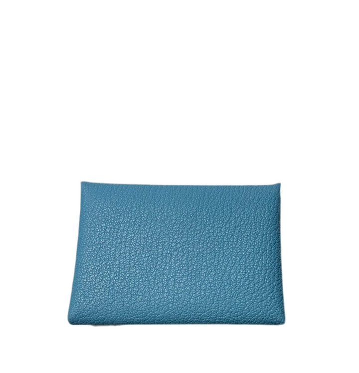 Hermes Portefeulle Duo Compact Chevre Palladium Celeste