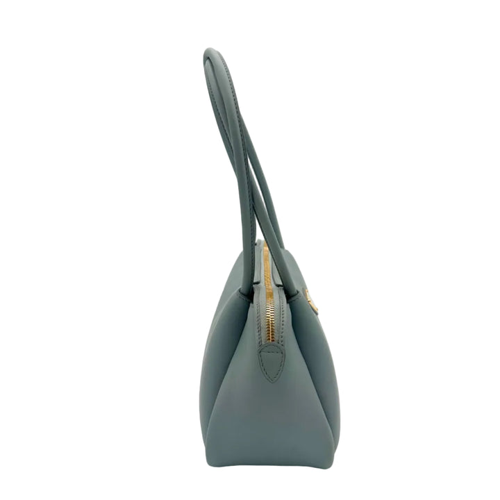 Prada Tasche Darling Medium Hellblau Leder 2 Henkel Hardware Gold