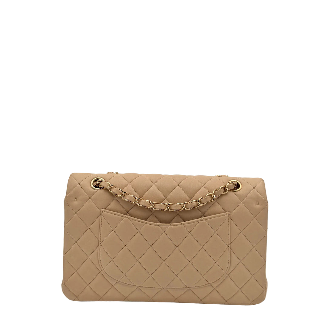 Chanel Timeless 11.12 Nappa Leder Beige Hardware Gold