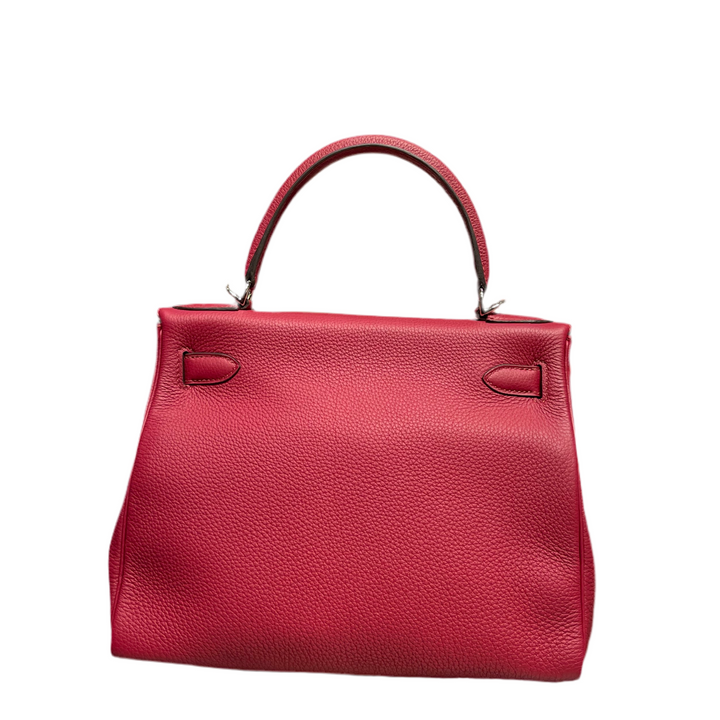 Hermes Kelly 28 Retourne Leder Togo Granat HW Palladium