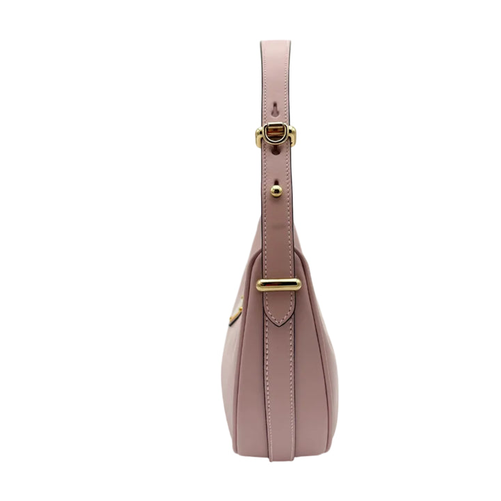 Prada Tasche Arqué Small Leder Alabaster Logo mit Schulterriemen