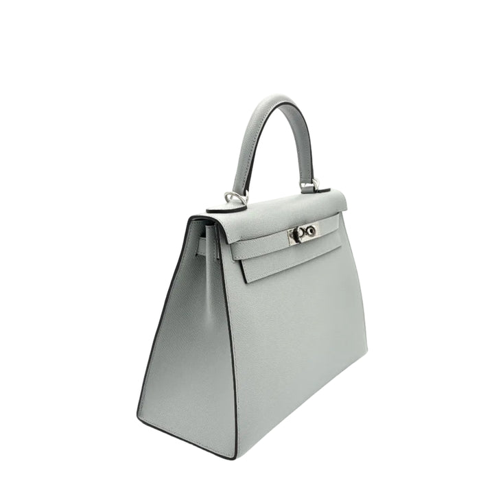 Hermes Kelly 28 Sellier Epsom Leder Blue Glacier Palladium