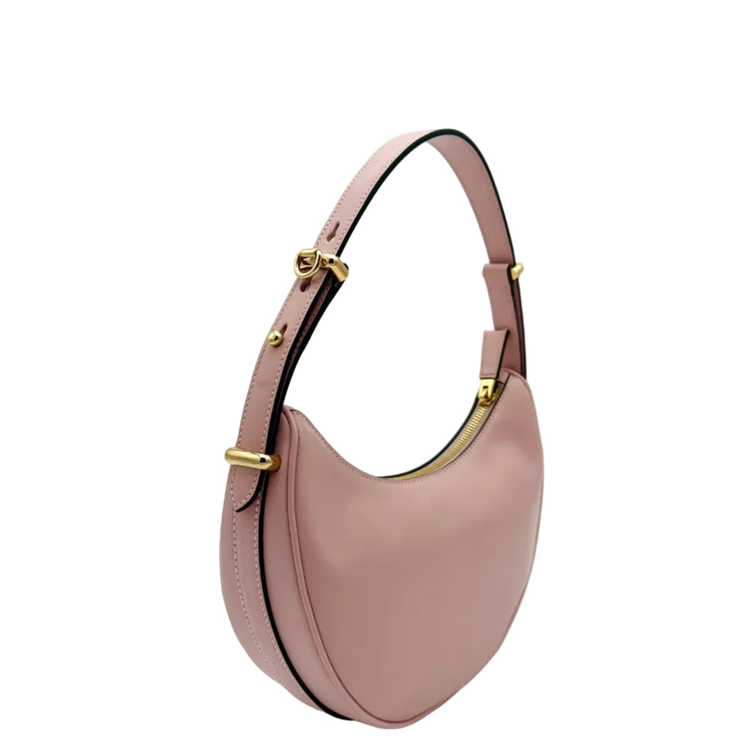 Prada Tasche Arqué Small Leder Alabaster Logo mit Schulterriemen