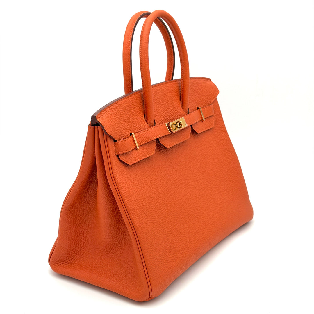Hermes Birkin 35 Leder Togo Orange Hardware Gold 2012
