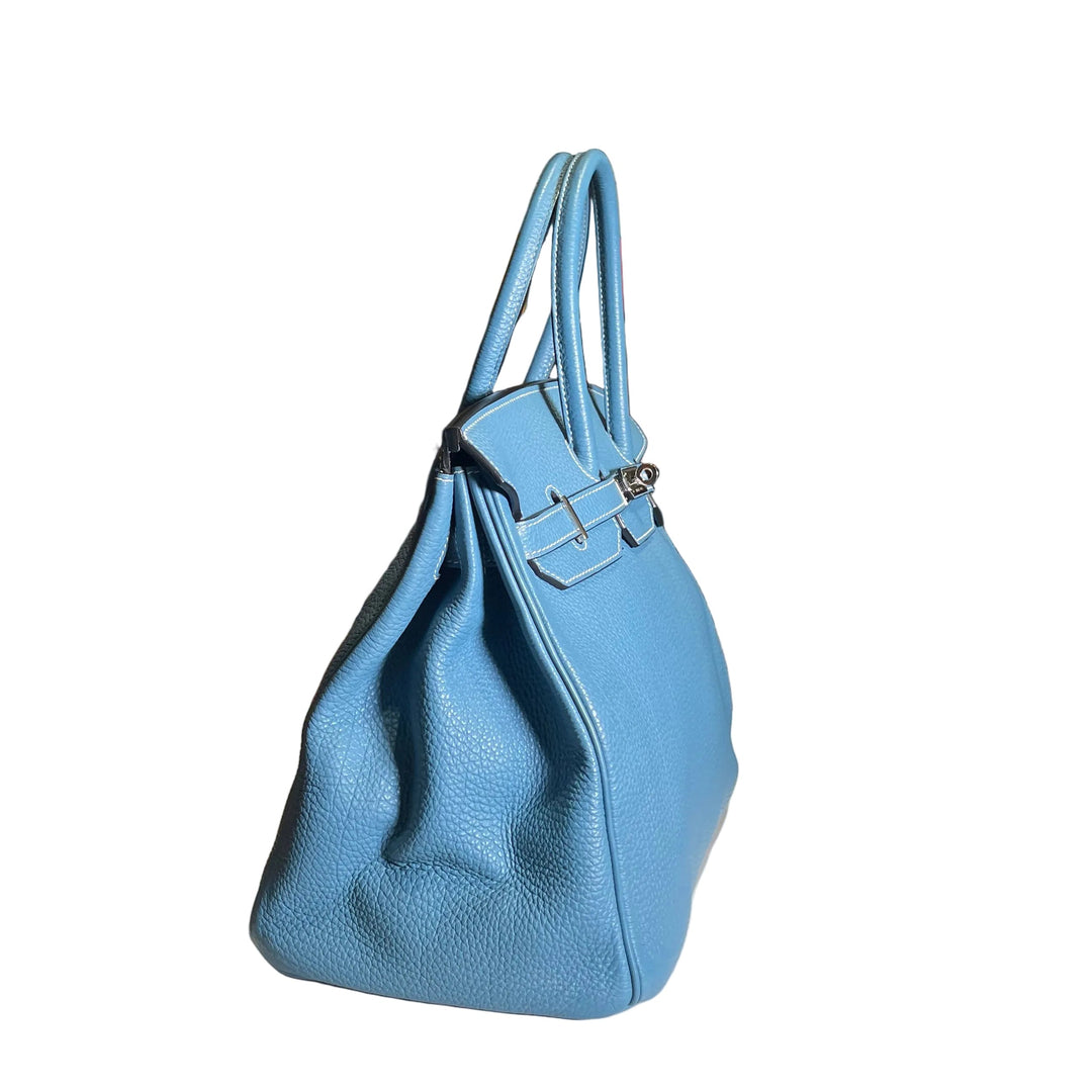 Hermes Birkin 35 Leder Togo Bleu Jeans Hardware Palladium