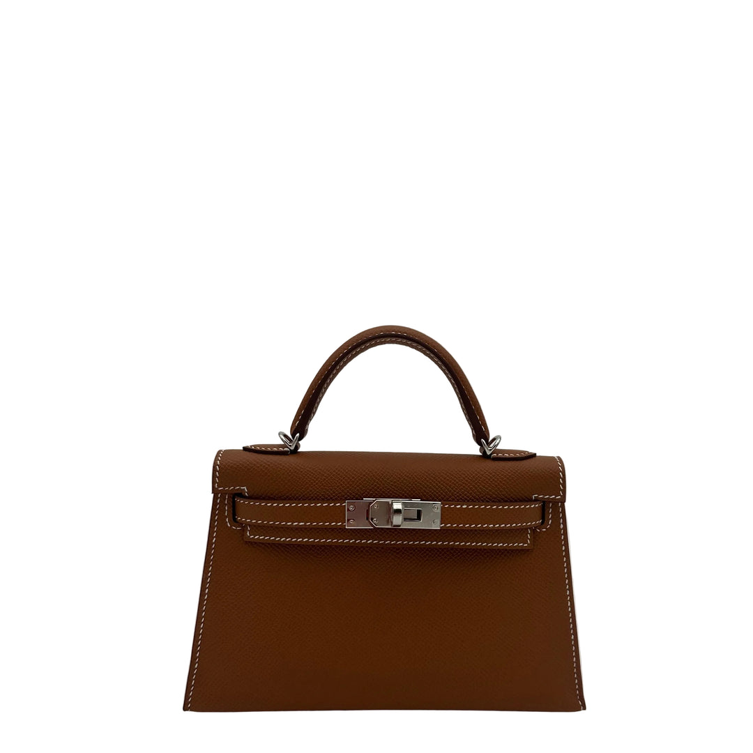 Hermes Mini Kelly 20 Epsom Gold Hardware Palladium