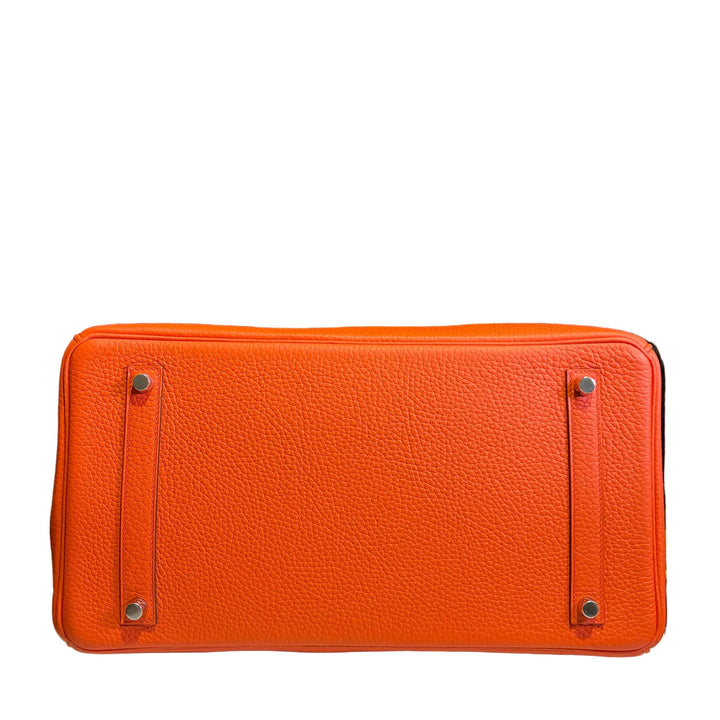 Hermes Birkin 35 Orange PoppyClemence Palladium